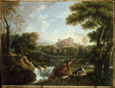 चरवाहों के साथ आर्कियन परिदृश्य द्वारा Jan Frans van Bloemen