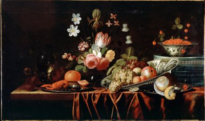 फल, फूल और क्रेफ़िश के साथ फिर भी जीवन द्वारा Jan Frans van Son