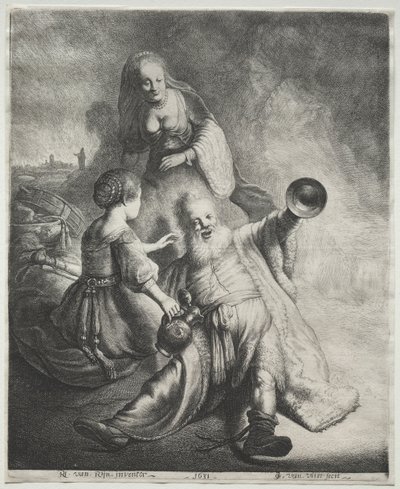 लूत और उनकी बेटियाँ, 1600s। द्वारा जान जॉर्ज वैन व्लिट