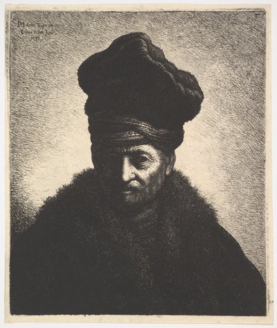 रेम्ब्रांट के बाद एक आदमी का चित्रण, 1633। द्वारा जान जॉर्ज वैन व्लिट