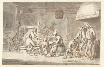 ताश खेलने वालों के साथ सराय का दृश्य द्वारा Jan Havicksz. Steen
