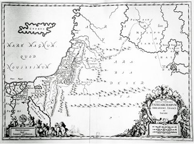 अब्राहम, इसहाक और जैकब की यात्रा का नक्शा, 1652 द्वारा जन जानसनियस