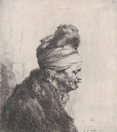 फर टोपी पहने एक बूढ़े आदमी की अर्धप्रतिमा, ca. 1631. द्वारा जन लीवेंस