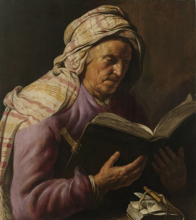 ओल्ड वुमन रीडिंग, 1626-1633 द्वारा जन लीवेंस