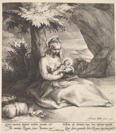 मिस्र में उड़ान पर आराम करो, सीए। 1613. द्वारा जान मुलर