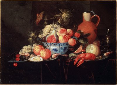 फलों और क्रेफ़िश के साथ फिर भी जीवन - कैनवास पर, c.1660 द्वारा जन पॉवेल II द यंगर गिलेमैन्स