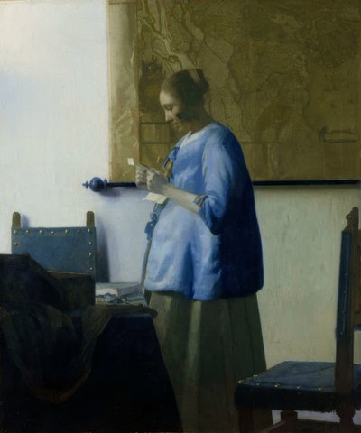 नीले रंग का पत्र द्वारा Jan Vermeer van Delft