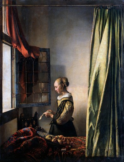 लड़की एक खुली खिड़की से एक पत्र पढ़ना, सीए 1659 द्वारा Jan Vermeer van Delft
