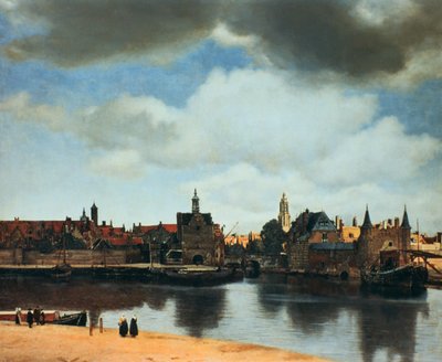 आग के बाद, डेल्फ़्ट, नीदरलैंड का दृश्य, c1658। द्वारा Jan Vermeer van Delft