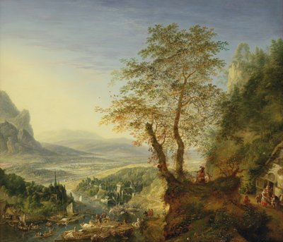 कैप्रिसियो नदी का परिदृश्य, c.1700 (तांबे पर तेल) द्वारा जन एल्डर ग्रिफ़ियर