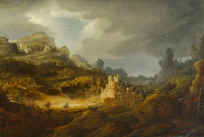 शानदार परिदृश्य, लगभग 1643-1645 (पालने वाले पैनल पर तेल) द्वारा जन एल्डर लिवेन्स