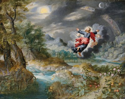 भगवान सूर्य, चंद्रमा और तारे के तारे का निर्माण करते हैं, c.1650 द्वारा Jan Brueghel the Younger