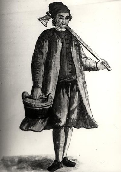 विनीशियन शस्त्रागार का एक कार्यकर्ता (कागज पर पानी के रंग का) (बी/डब्ल्यू फोटो) द्वारा जन वैन ग्रीवेनोबेक
