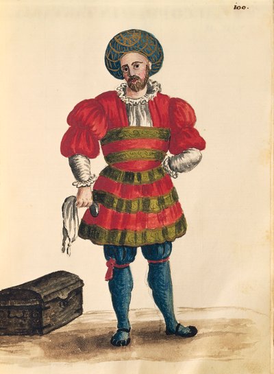 विनीशियन कपड़े: जेन वैन ग्रेवेनब्रोक या जियोवानी ग्रीवब्रोच (1731-1807) द्वारा विनीशियन यात्री, वेशभूषा की सचित्र पुस्तक, जल रंग से ग्लि एबिटी डी वेनेज़ियानी द्वारा जन वैन ग्रीवेनोबेक