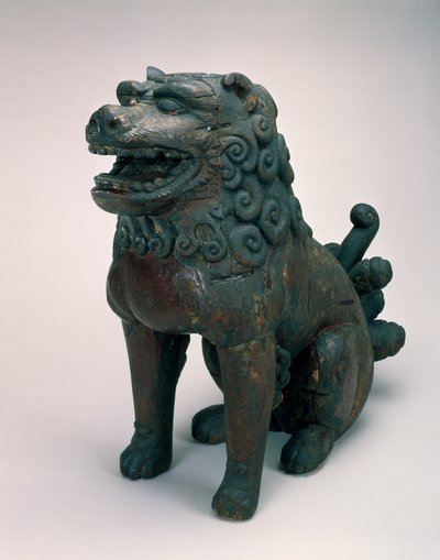 Shishi (संरक्षक शेर या कुत्ता) (लकड़ी के साथ लाह) द्वारा Japanese School