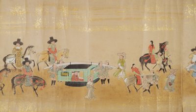 1651 में तोकुगावा इत्सुनस उत्तराधिकार के समय मीरकी 1 में जापान में छठा कोरियाई दूतावास, संभवतः कानो मासुनोबु (1625-94) (स्क्रॉल पेंटिंग) (विस्तार) द्वारा द्वारा जापानी स्कूल
