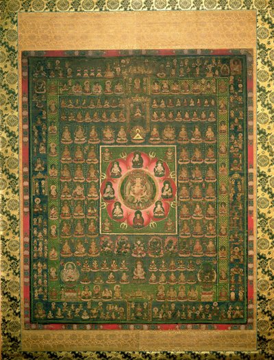ताइजो-का मंदारा, कामाकर काल (रेशम पर रेशम, स्याही और सोना) द्वारा जापानी स्कूल