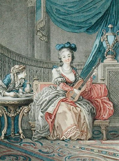लुई मारिन (fl.1776-80), c.1770-80 (रंगीन लिथो) द्वारा उकेरी गई एकांत की खुशी, द्वारा जीन बैप्टिस्ट ले प्रिंस