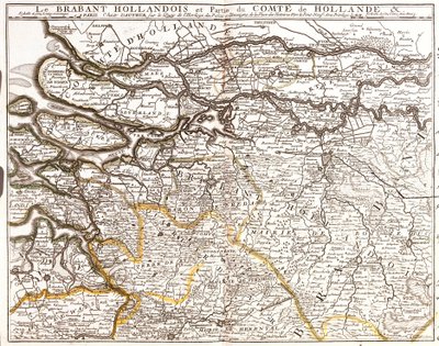 डच ब्रेबेंट (या उत्तरी ब्रैबेंट) का नक्शा और हॉलैंड काउंटी (नीदरलैंड) का हिस्सा (उत्कीर्णन) द्वारा जीन बैप्टिस्ट नोलिन