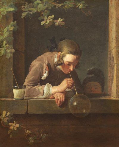 साबुन के बुलबुले, सी। 1733- 34 (कैनवास पर तेल) द्वारा जीन बैप्टिस्ट शिमोन चारदिन