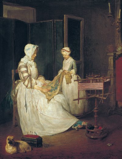मेहनती माँ, c.1740 (कैनवास पर तेल) द्वारा जीन बैप्टिस्ट शिमोन चारदिन