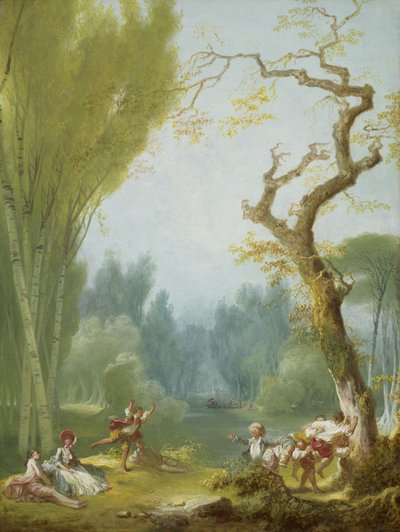 हॉर्स एंड राइडर का खेल, c.1775-80 (कैनवास पर तेल) द्वारा जीन ऑनर फ्रैगनार्ड