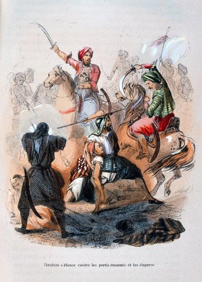 इब्राहिम पाशा, वहाबियों से लड़ते हुए, सऊदी अरब, 1811-1818 1847 द्वारा जीन एडोल्फ बीज़