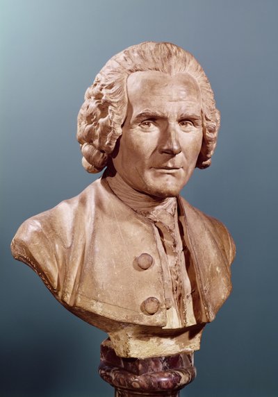 जीन-जैक्स रूसो की बस्ट (1712-78) (टेराकोटा) द्वारा Jean Antoine Houdon