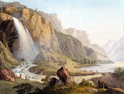 कैस्केड डे पिससेवचे का दृश्य, c.1789 द्वारा जीन एंटोनी लिनक