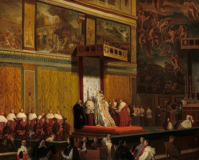 सिस्टिन चैपल में पोप पायस VII। 1814 द्वारा जीन अगस्टे डॉमिनिक इंगर्स