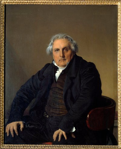 महाशय लुई फ्रेंकोइस बर्टिन (1766-1841) का पोर्ट्रेट, जर्नल डेस डिबेट्स के संस्थापक बर्टिन ल'इन, "जीन ऑगस्टे डोमिनिक इंग्रेस द्वारा पेंटिंग (1780-1867) द्वारा जीन अगस्टे डॉमिनिक इंगर्स