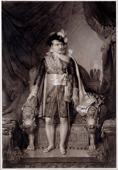 2/04/1810 को ऑस्ट्रिया की मैरी लुईस (1791-1847) के साथ शादी के सूट में नेपोलियन I (1769-1821) का पोर्ट्रेट "" जीन बैप्टिस्ट इसाबी (1767-1855) द्वारा एक पेंटिंग के बाद उत्कीर्णन 1810 नेपोलियन संग्रहालय, इले डी 'ऐक्स' द्वारा जीन बैप्टिस्ट (बाद) इसाबे