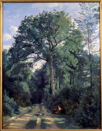 कैमिली कोरोट (1796-1875) 1924 एडिनबर्ग, नेशनल गैलरी द्वारा एवरे का शहर, कोच पेंटिंग के साथ लकड़ी का प्रवेश द्वारा जीन बैप्टिस्ट केमिली कोरोट