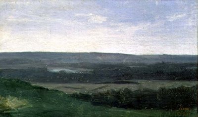 दूर के पहाड़ों के साथ लैंडस्केप, c.1840-45 द्वारा जीन बैप्टिस्ट केमिली कोरोट