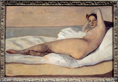 रोमन ओडलिस्क: मैरिएटा। केमिली कोरोट की पेंटिंग (1796-1875) द्वारा Jean Baptiste Camille Corot
