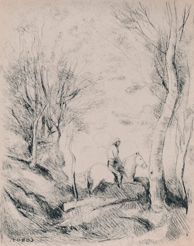 द हॉर्समैन इन द वुड, c.1854, 1946 द्वारा जीन बैप्टिस्ट केमिली कोरोट