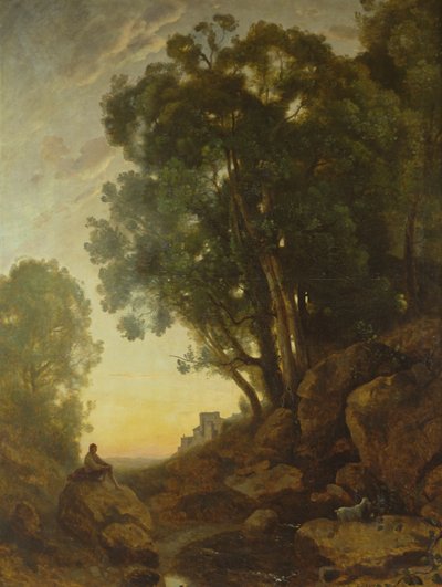 इटालियन गॉथर्ड, या द सेटिंग ऑफ़ द सन, c.1847 द्वारा जीन बैप्टिस्ट केमिली कोरोट