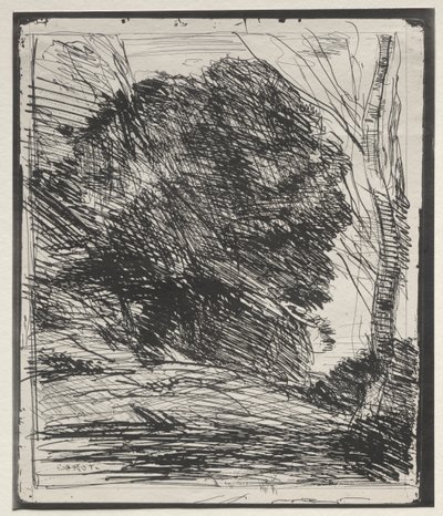 पहाड़ पर पेड़ द्वारा Jean-Baptiste-Camille Corot