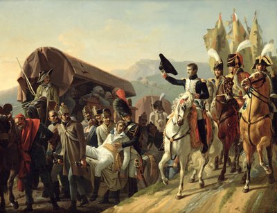 नेपोलियन (1769-1821) घायल, 1806 के साहस के लिए श्रद्धांजलि देता है द्वारा जीन बैप्टिस्ट डेब्रेट