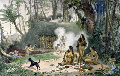 कैंटाग्लो में कैबोकल्स का गांव, &39;क्वेंट एंड हिस्टोरिकल ट्रैवल इन ब्राजील&39;, 1839 से प्रकाशित (देखें 113079) द्वारा जीन बैप्टिस्ट डेब्रेट