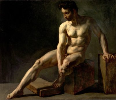 बैठे हुए नर नग्न द्वारा Jean-Baptiste Edouard Detaille