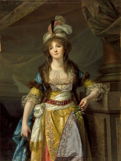 तुर्की फैंसी ड्रेस में एक महिला का पोर्ट्रेट, c.1790 द्वारा जीन बैप्टिस्ट ग्रीज़े