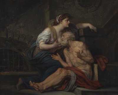 साइमन और पेरो, रोमन चैरिटी, c.1767 (कैनवास पर तेल) द्वारा जीन बैप्टिस्ट ग्रीज़े
