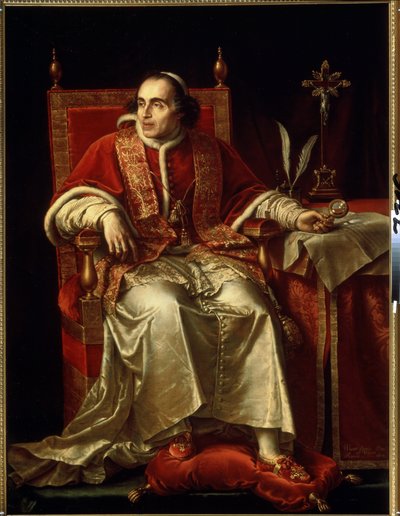 पोप पायस VII (1742-1823) का चित्र। जीन बैप्टिस्ट जोसेफ विकर (1762-1834) द्वारा बनाई गई पेंटिंग। कैनवास पर तेल से बनी पेंटिंग द्वारा जीन बैप्टिस्ट जोसेफ वाइकर
