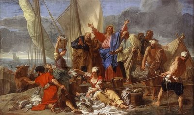 अद्भुत मछली खींच। 1705 के आसपास द्वारा जीन बैप्टिस्ट जौवेनेट