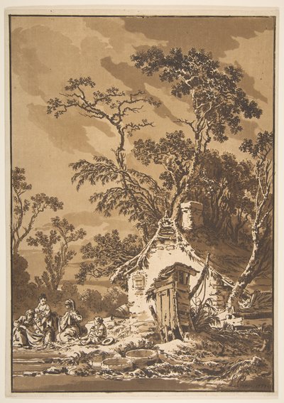 द वाशरवोमेन द वाशर, 1771। द्वारा जीन बैप्टिस्ट ले प्रिंस