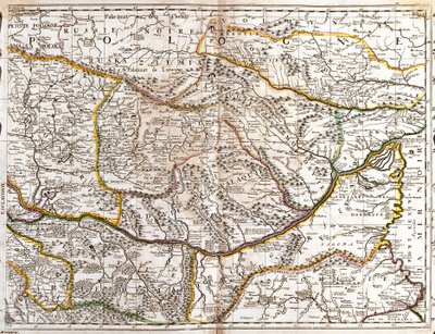 Moravian Wallachia (चेक गणराज्य) का नक्शा (उत्कीर्णन) द्वारा जीन बैप्टिस्ट नोलिन