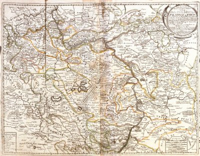 राइनलैंड-पैलेटिनेट का नक्शा और बवेरिया (जर्मनी) का हिस्सा (उत्कीर्णन) द्वारा जीन बैप्टिस्ट नोलिन