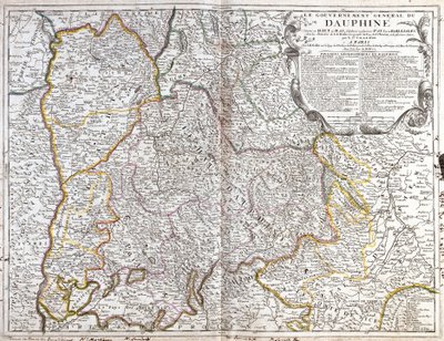 Dauphine (फ्रांस) का नक्शा (उत्कीर्णन) द्वारा जीन बैप्टिस्ट नोलिन