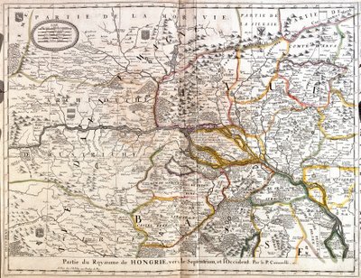 हंगरी के राज्य के उत्तर-पश्चिमी भाग का नक्शा (उत्कीर्णन) द्वारा जीन बैप्टिस्ट नोलिन